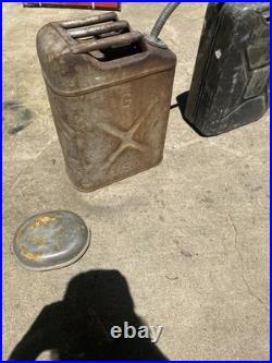 1960s Military Jerry Can Pair with Satchel & Meat Can Vintage