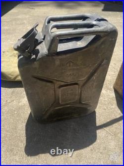 1960s Military Jerry Can Pair with Satchel & Meat Can Vintage