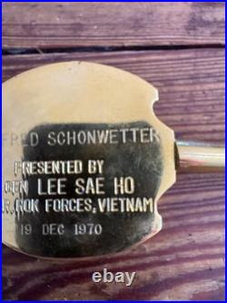 1970 Brass Gift Key Staff from Cdr of Korean Forces Vietnam to Fred Schonwetter