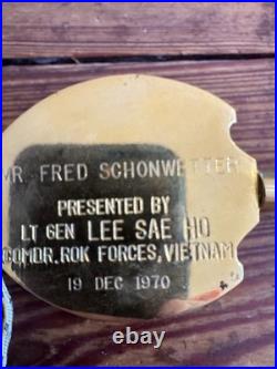 1970 Brass Gift Key Staff from Cdr of Korean Forces Vietnam to Fred Schonwetter