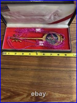 1972 Brass Gift Key Staff from Cdr of Korean Forces Vietnam to Fred Schonwetter