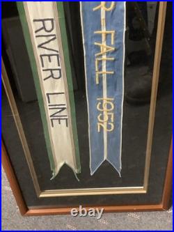 2 Korean War Battle Streamers Used Framed Naktong River Line Summer Fall 1952