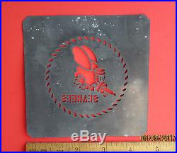4 1/2 Vintage U. S. Navy Seabees Metal Stencil WWII or Korean War Period. LQQK