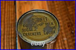 5 -1951 B unit rations Korean War Crackers Jam Coffee Sugar Milk Cookie 50's