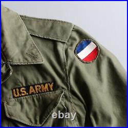 50s Vintage US Army Field Coat Jacket Coat Korean War Era M-1951 Green Small