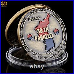 5PCS Korean War 38TH Parallel US. Army IX Corps Copper Forgotten War Coin Collect