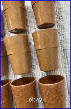 9 Vintage Us Military Korea War Era Melamine Brown Marbled Mess Hall Cups