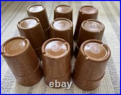 9 Vintage Us Military Korea War Era Melamine Brown Marbled Mess Hall Cups