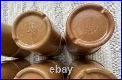 9 Vintage Us Military Korea War Era Melamine Brown Marbled Mess Hall Cups
