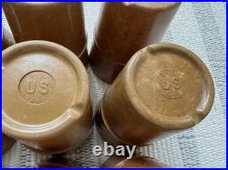 9 Vintage Us Military Korea War Era Melamine Brown Marbled Mess Hall Cups