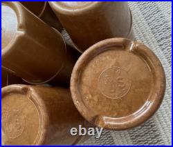 9 Vintage Us Military Korea War Era Melamine Brown Marbled Mess Hall Cups