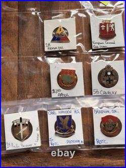 (91x) WW2 Korean Era Vietnam Era Military Crests DUI DI Clutch Back Pins