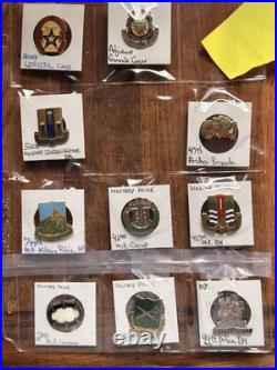 (91x) WW2 Korean Era Vietnam Era Military Crests DUI DI Clutch Back Pins