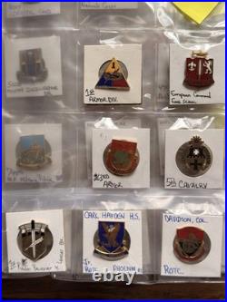 (91x) WW2 Korean Era Vietnam Era Military Crests DUI DI Clutch Back Pins