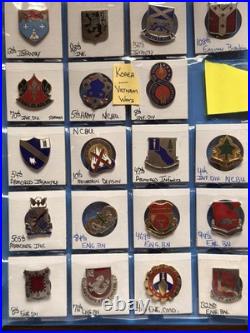 (91x) WW2 Korean Era Vietnam Era Military Crests DUI DI Clutch Back Pins