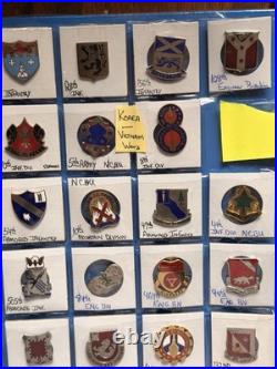 (91x) WW2 Korean Era Vietnam Era Military Crests DUI DI Clutch Back Pins