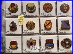 (91x) WW2 Korean Era Vietnam Era Military Crests DUI DI Clutch Back Pins