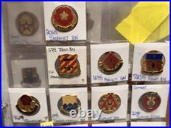 (91x) WW2 Korean Era Vietnam Era Military Crests DUI DI Clutch Back Pins