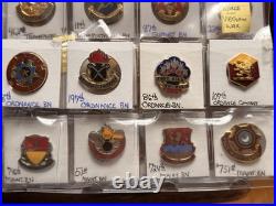 (91x) WW2 Korean Era Vietnam Era Military Crests DUI DI Clutch Back Pins