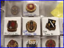 (91x) WW2 Korean Era Vietnam Era Military Crests DUI DI Clutch Back Pins