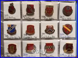 (91x) WW2 Korean Era Vietnam Era Military Crests DUI DI Clutch Back Pins