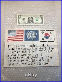 American U. N. Pilot Soldier Blood Chit Korean War