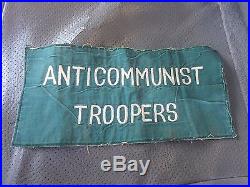 Anticommunist Troopers Patch Felt Stitched Korean War Vietnam War