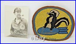 Antique Korean War Patch Stinky Skunk On Bomb Original Mega Rare Foxy Few Pilot