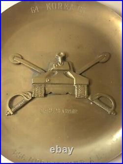 Authentic Korean War Solid Brass Service Recognition Plaque CoC1/73 ARMOR TANK