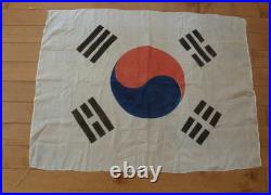 Authentic South Korean Silk Flag From Korean War 34 X 25