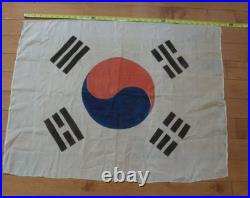 Authentic South Korean Silk Flag From Korean War 34 X 25
