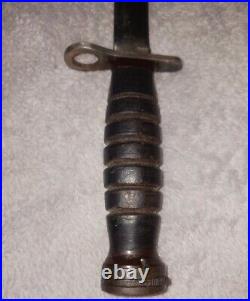 Authentic WWII U. S. Imperial H Bayonet, witht USM8A1 Scabbard