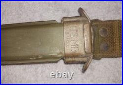 Authentic WWII U. S. Imperial H Bayonet, witht USM8A1 Scabbard