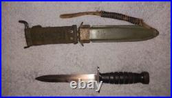 Authentic WWII U. S. Imperial H Bayonet, witht USM8A1 Scabbard