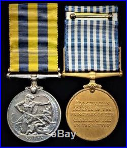 British Medals KOREAN WAR Medal Pair MCARTHUR BLACK WATCH WOUNDED IN ACTION