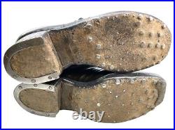 Canadian Army Korean War 1951 Dated Black Double Soled Ankle Boots Size 9 1/2 E
