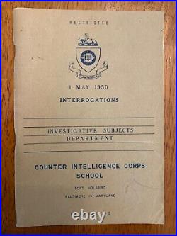 Counter Intelligence Corps School Interrogations Korean War 1950