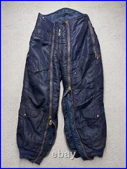 D-1A Heavy Flying Trousers Mens 32 Blue Korean War USAAF MFG CH Masland & Sons