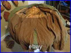 Dated Feb. 1952 Korean War BELTED OVERCOAT With Liner M-1951 US Military Patches
