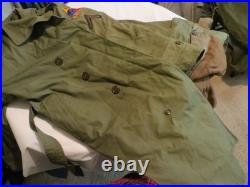 Dated Feb. 1952 Korean War BELTED OVERCOAT With Liner M-1951 US Military Patches