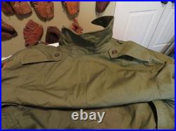 Dated Feb. 1952 Korean War BELTED OVERCOAT With Liner M-1951 US Military Patches