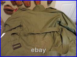 Dated Feb. 1952 Korean War BELTED OVERCOAT With Liner M-1951 US Military Patches