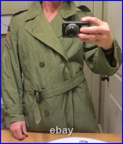 Dated Feb. 1952 Korean War BELTED OVERCOAT With Liner M-1951 US Military Patches