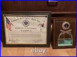 Dedicated Service Korean War, Military Police Achievement Plaque set 2 Medals