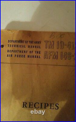 Department Of The Army-air Force Technical Manuel Recipes Used (korean War)1950