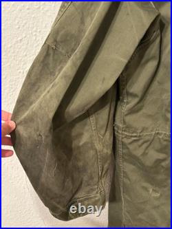 Distressed Vintage Sz Medium M-1951 Army Field Jacket Fishtail Parka Shell