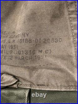 Distressed Vintage Sz Medium M-1951 Army Field Jacket Fishtail Parka Shell