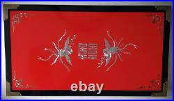 EXTREMELY RARE Korean War MILITARY GIFT PRESENTATION Red Lacquer Tea Table PEARL