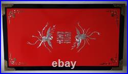 EXTREMELY RARE Korean War MILITARY GIFT PRESENTATION Red Lacquer Tea Table PEARL