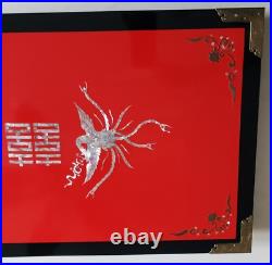 EXTREMELY RARE Korean War MILITARY GIFT PRESENTATION Red Lacquer Tea Table PEARL